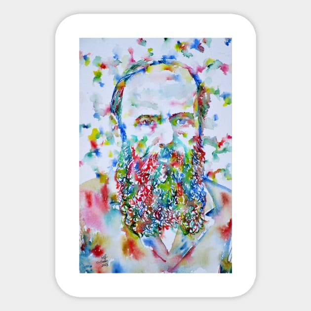 FYODOR DOSTOYEVSKY - watercolor portrait.1 Sticker by lautir